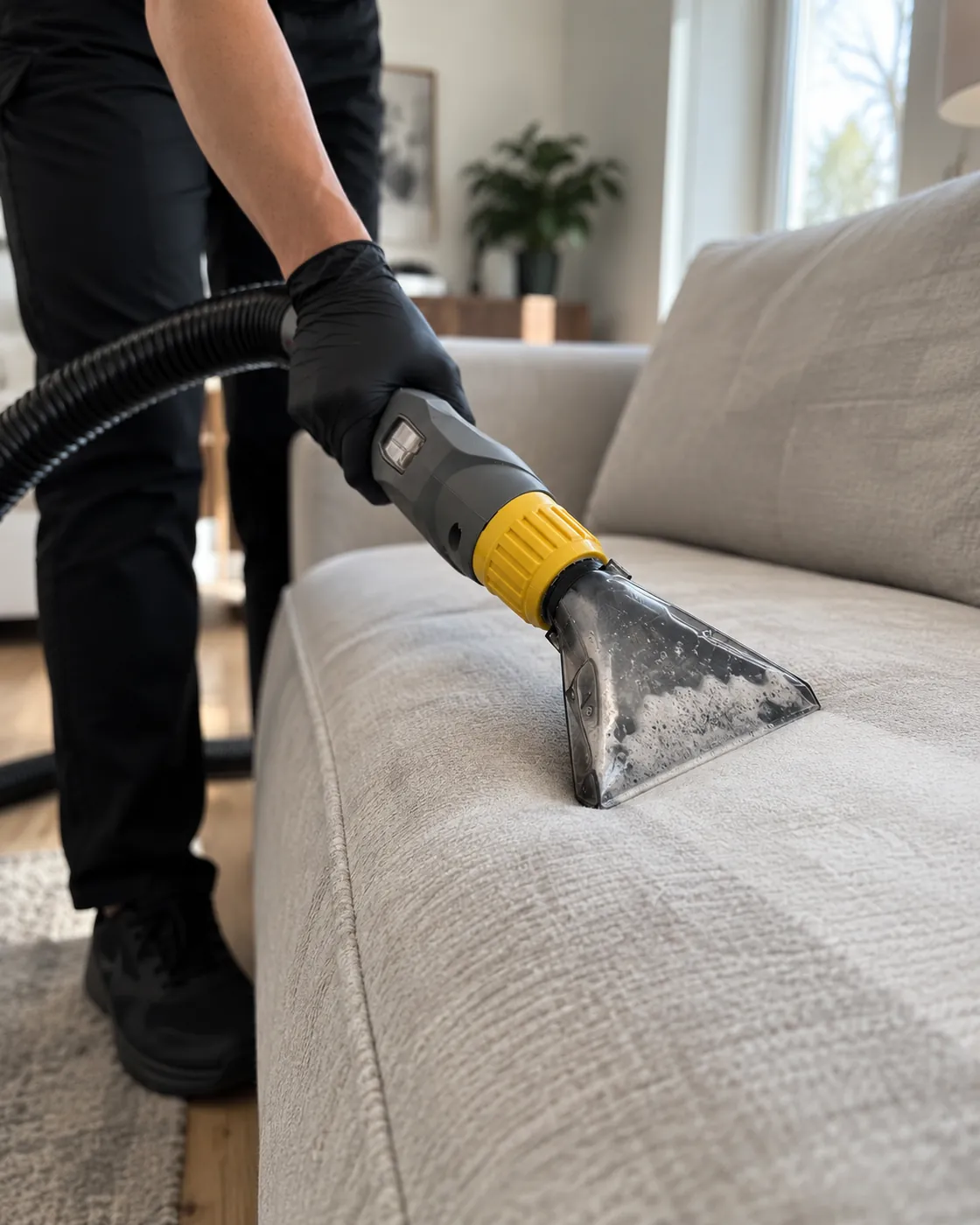 Nettoyage d'un sofa en tissu